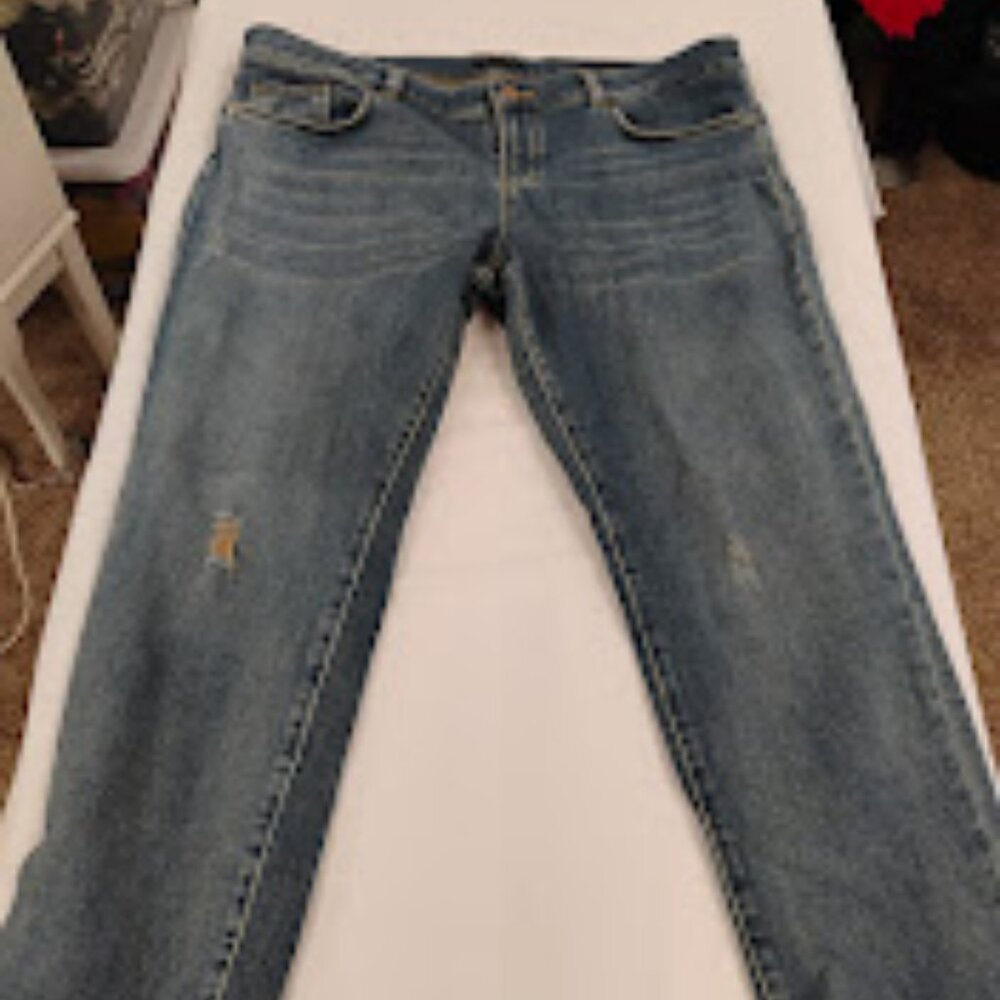 Massimo Dutti Light Wash Distressed Slim Jeans Size 12